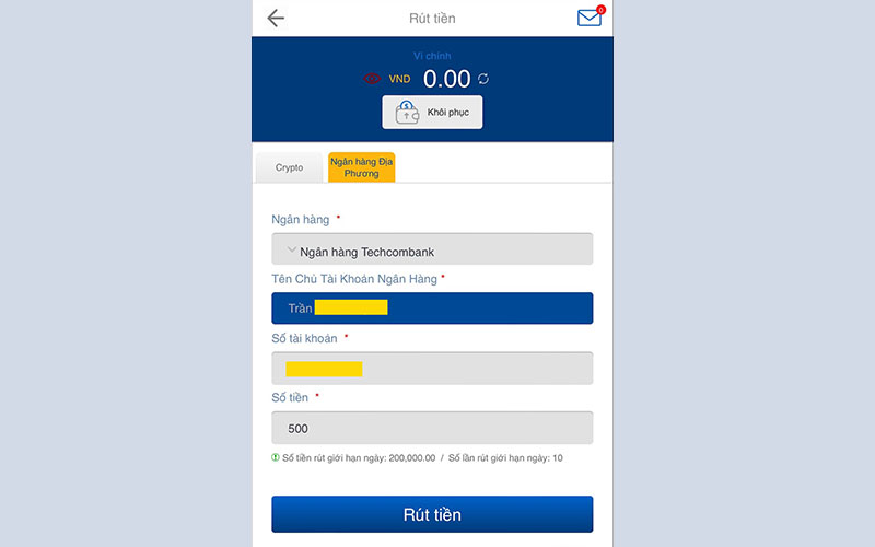 làm thế nào rút tiền crypto qua App BK8